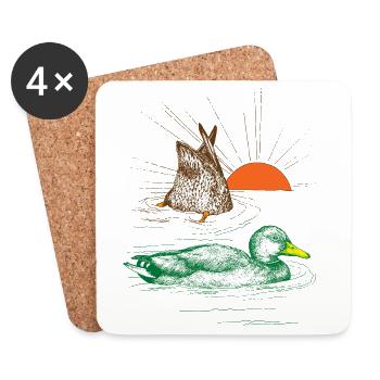 MALLARDS - Dessous de verre (lot de 4) - blanc - Devant