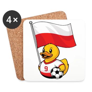 Poland Football Fan Shirt for Proud Fans - Coasters (set of 4) - white - Front