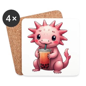 Süßes Axolotl Kawaii Axolotl Liebhaber - Untersetzer (4er-Set) - Weiß - Vorne