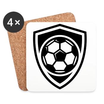 Blason de football - Dessous de verre (lot de 4) - blanc - Devant