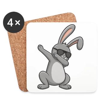 Lapin de Pâques Dab Lapin de Pâques - Dessous de verre (lot de 4) - blanc - Devant