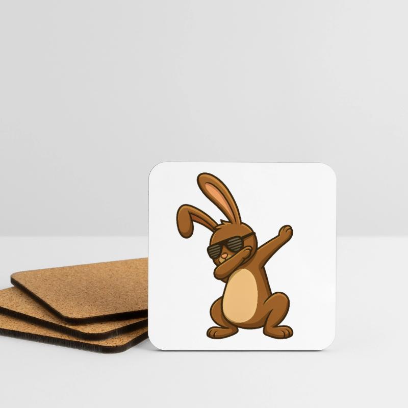 Easter Bunny Easter Dancing Easter Bunny Dab Coasters (set of 4)