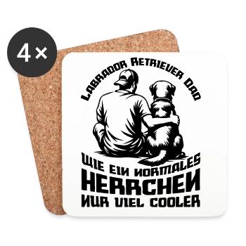 Geschenk für Labrador Retriever Dad - Untersetzer (4er-Set) - Weiß - Vorne