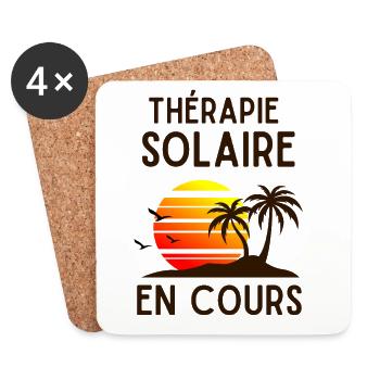 Thérapie Solaire en Cours - Dessous de verre (lot de 4) - blanc - Devant