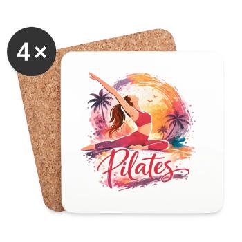 Tropisches Schlafenszeit-Pilates - Untersetzer (4er-Set) - Weiß - Vorne