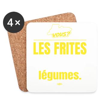 Les frites sont techniquement des légumes - Dessous de verre (lot de 4) - blanc - Devant