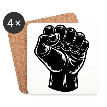 Clenched Fist - Coasters (set of 4) - white - Front