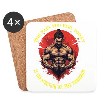 Pain-Strength - Coasters (set of 4) - white - Front