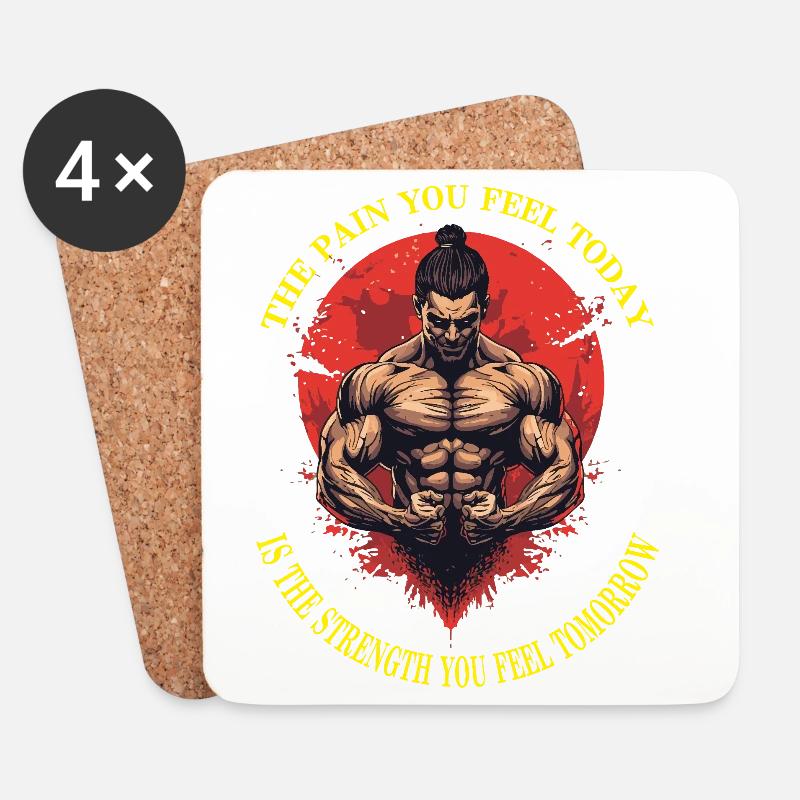 Pain-Strength - Coasters (set of 4) - white