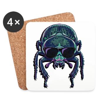 Lunettes de soleil pour le scarabée fumier d’insecte - Dessous de verre (lot de 4) - blanc - Devant