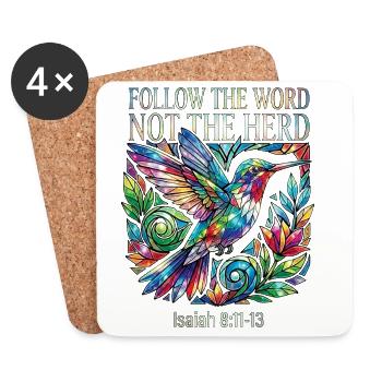 Folge dem Wort, nicht der Herde, Kolibris - Untersetzer (4er-Set) - Weiß - Vorne