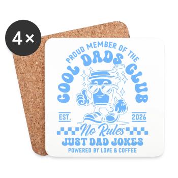 Cool Dads Club - Dad 2026 Gift - Coasters (set of 4) - white - Front