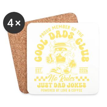 Cool Dads Club - Papa 2026 Geschenk - Untersetzer (4er-Set) - Weiß - Vorne