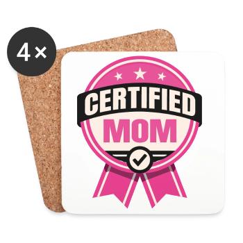 Certified Mom - Funny Father Design - Coasters (set of 4) - white - Front