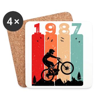1987 39. Geburtstag - Untersetzer (4er-Set) - Weiß - Vorne