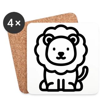 Lion - Dessous de verre (lot de 4) - blanc - Devant