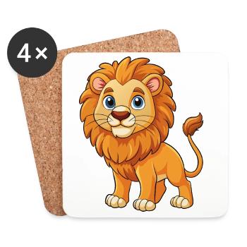 Mignon lion - Dessous de verre (lot de 4) - blanc - Devant