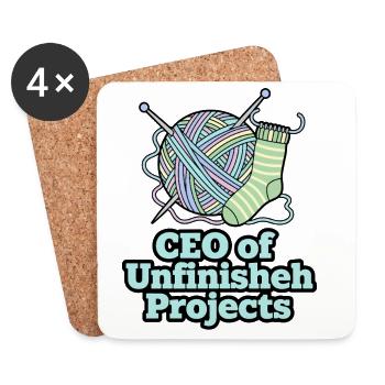 PDG de Unfinished Projects Yarn Art - Dessous de verre (lot de 4) - blanc - Devant