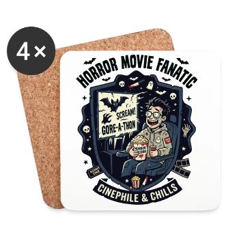 Cinéphile passionné de films d’horreur - Dessous de verre (lot de 4) - blanc - Devant