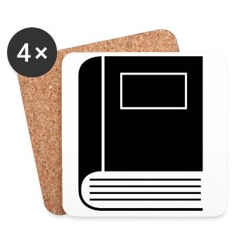 Geschlossenes Buch - Untersetzer (4er-Set) - Weiß - Vorne
