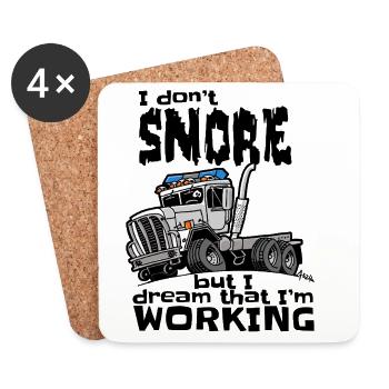 1477_i_dont_snore-LKW - Untersetzer (4er-Set) - Weiß - Vorne