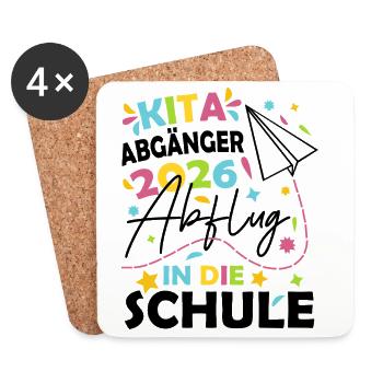 Kita Abgänger 2026 - Untersetzer (4er-Set) - Weiß - Vorne