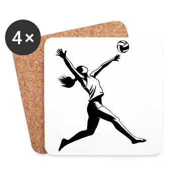 Volley-ball - Dessous de verre (lot de 4) - blanc - Devant