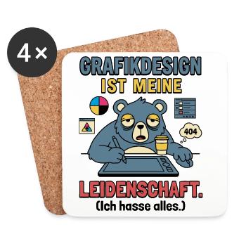 Grafikdesign Leidenschaft lustig Designer - Untersetzer (4er-Set) - Weiß - Vorne
