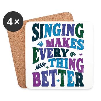 Singing makes everything better color - Untersetzer (4er-Set) - Weiß - Vorne