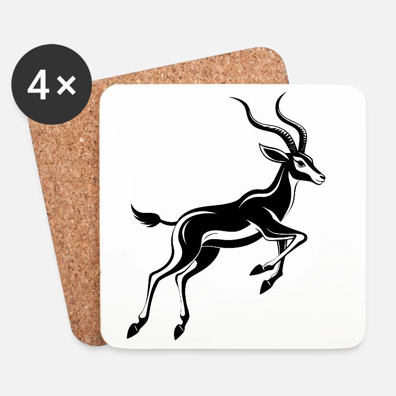 Afrikanische Impala - Untersetzer (4er-Set) - Weiß