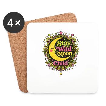 Stay Wild Moon Child Tee Art - Coasters (set of 4) - white - Front