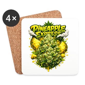 Imprimé Graffiti tropical Pineapple Express - Dessous de verre (lot de 4) - blanc - Devant