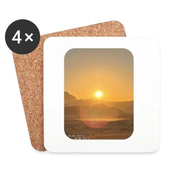 Soleil du désert à l’horizon - Dessous de verre (lot de 4) - blanc - Devant
