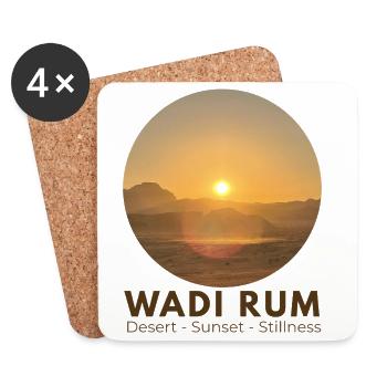 Wadi Rum Evening Silence Desert Sun - Coasters (set of 4) - white - Front