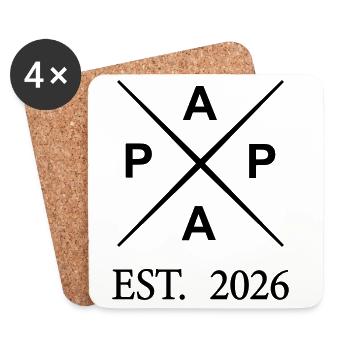 papa_est_2026- - Untersetzer (4er-Set) - Weiß - Vorne