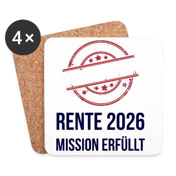 Rente 2026 Ich habe fertig Ruhestand Design - Untersetzer (4er-Set) - Weiß - Vorne