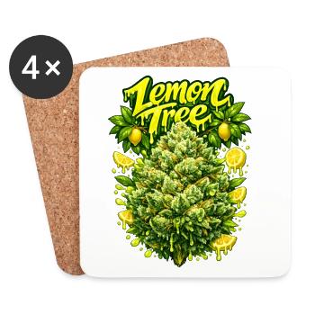 Graffiti Lemon Tree Grav Art - Dessous de verre (lot de 4) - blanc - Devant