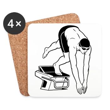 nager - Dessous de verre (lot de 4) - blanc - Devant