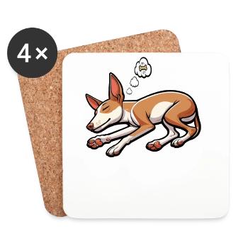 Hundemüde Podenco Podencos Podencoliebhaber  - Untersetzer (4er-Set) - Weiß - Vorne