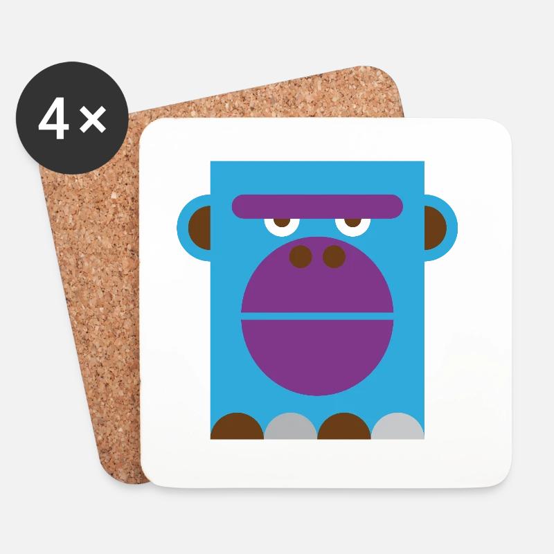 Gorilla - Coasters (set of 4) - white