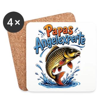 Papas Angelexperte - Untersetzer (4er-Set) - Weiß - Vorne