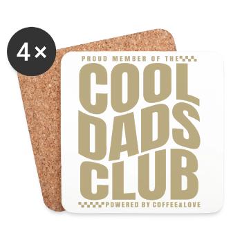Fête des pères cadeau papa - Club des papas cool - Dessous de verre (lot de 4) - blanc - Devant