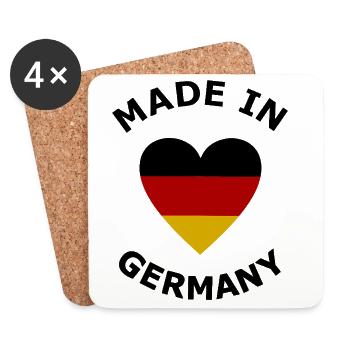 Wappenschild Rot Gold Deutschland - Untersetzer (4er-Set) - Weiß - Vorne
