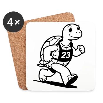 Marathon de Tortues - Dessous de verre (lot de 4) - blanc - Devant