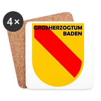Heraldik Schild Baden Emblem - Untersetzer (4er-Set) - Weiß - Vorne