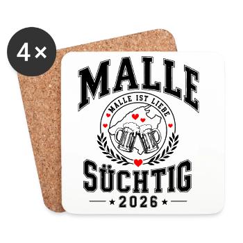Malle 2026 Nous sommes tous accros à Malle Majorque 26 - Dessous de verre (lot de 4) - blanc - Devant