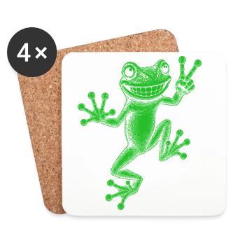 Laubfrosch - Untersetzer (4er-Set) - Weiß - Vorne