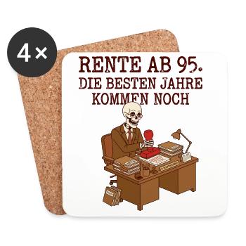 Rente ab 95 - Untersetzer (4er-Set) - Weiß - Vorne
