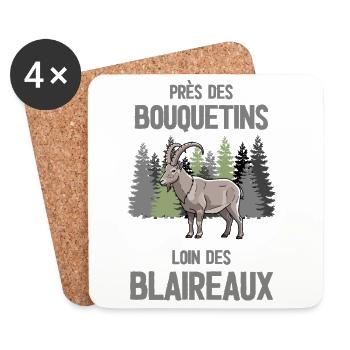 Bouquetins en forêt: loin des blaireaux - Dessous de verre (lot de 4) - blanc - Devant