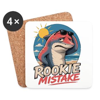 Rookie Mistake - Strand Hai - Untersetzer (4er-Set) - Weiß - Vorne